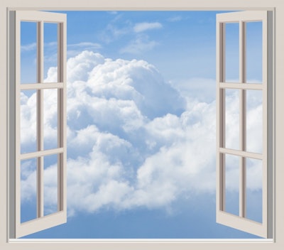 Clouds Window Frame Open Seen Through Window Scene Through Window Fluffy White 1022996
