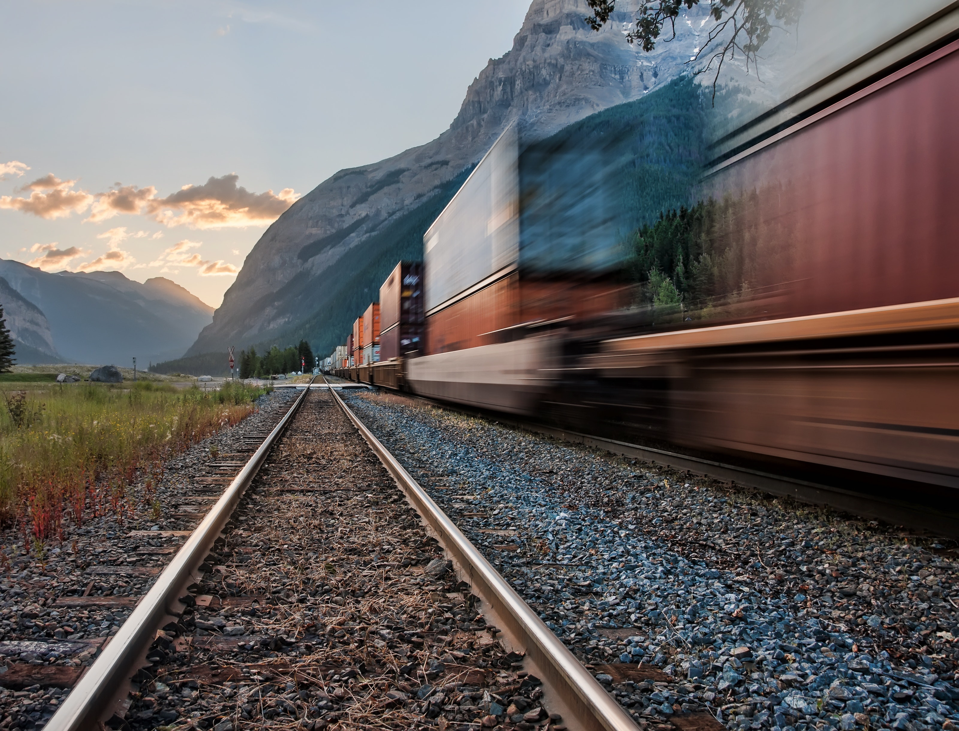 Passing Train On The Tracks 1598075