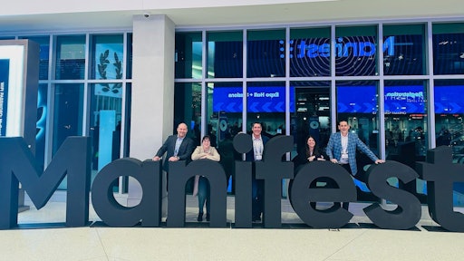 The Supply Chain team at Manifest (left to right): Brian Hines, account executive; Alexis Mizell-Pleasant, managing editor; Jason DeSarle, brand director; Marina Mayer, editor-in-chief; Jay Gagen, account executive.