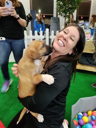 At the puppy lounge.