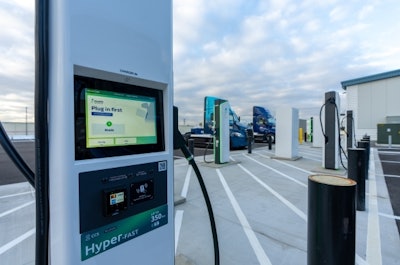 NFI Industries partnered with Electrify America to open a state-of-the-art distribution center fast charging facility in Ontario, Calif.