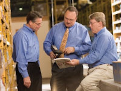 The key players discuss Ware-Pak's strategy. Pictured from left to right: Keith Shay, president, Ware-Pak; Carl Brewer, president, IWS; Mark Plechaty, CEO, Ware-Pak.