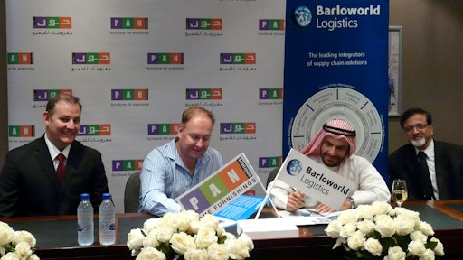 (Left to right) Frank Courtney, CEO of Barloworld Logistics, ME & Asia; Steve Ford, Group CEO of Barloworld Logistics; Abdul Rehman Al Shamsi, Chairman of PAN Emirates; Mohammed Katawala, Group Finance Director of PAN Emirates.