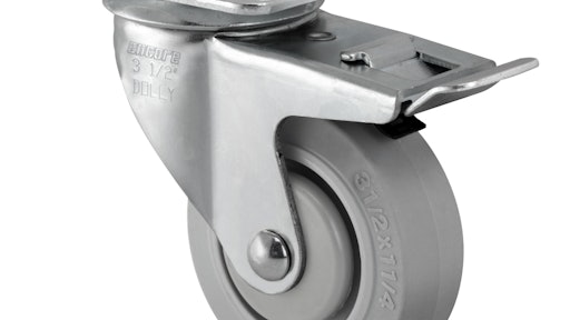 Colson's Total Lock Brake is now available on all of its Encore Dolly line swivel casters.