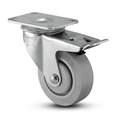 Colson's Total Lock Brake is now available on all of its Encore Dolly line swivel casters.