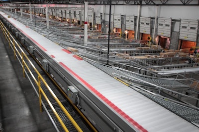 Wynright’s Automotion AutoSort 20 provides a single side sort rates of 250 to 300 cases per minute; and a double sided sort rate of up to 150 cartons per minute.