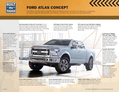 Ford unveils its F150 Atlas Concept at the 2013 Detroit Auto Show.