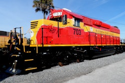 Florida East Coast Railway’s 703 locomotive receives matching Heritage paint scheme as on the 2011 FEC 714 locomotive.