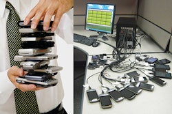 Automated tools streamline mobile device refurbishing operations by allowing for simultaneous batch processing of multiple devices.