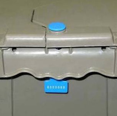 Cambridge Security Seals’s Strapless Tote Seal (product # CSS-STS) seals a tote without a strap, eliminating the most common source of seal-breakage in high-impact sealed tote environments.