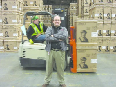 Pro To Know of the Year Keith Nash watches HVAC units move around a Lennox warehouse.
