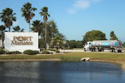 One of dozens of tanker trucks per day enters Port Manatee to load fuel to supply RaceTrac Petroleum Inc. locations throughout Southwest Florida.