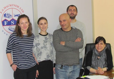 From left to right: Julia Artamonova, operations; Tamar Tvildiani, accounts; Pavle Chikhladze, customs and warehousing; David Bakuradze, customer service; and Nina Inasaridze, operations