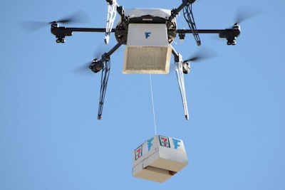 During the 7-Eleven delivery, which took place in Reno, Nevada, on July 10, Flirtey successfully transported: Slurpees, a chicken sandwich, donuts, hot coffee and candy to the home of the family who placed the order.