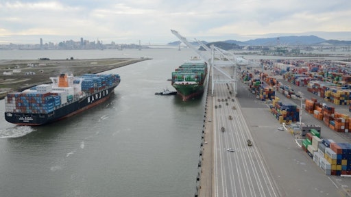 Ships at the Port of Oakland.