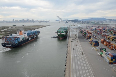 Ships at the Port of Oakland.
