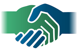 Handshake icon GREEN BLUE svg 58eb86540947b