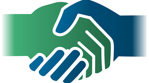 Handshake icon GREEN BLUE svg 58eb86540947b