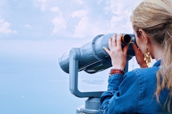 Girl Sea Binoculars Vacation 160514