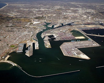 Aerial View Port Of Los Angeles