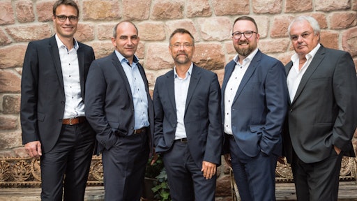From left: Thomas Einsiedler, chief product officer at Transporeon; Martin Mack, managing partner and CTO at Transporeon; Björn Klippel, managing partner/CEO and founder of TIM Consult; Oliver Kahrs, director strategic initiatives at Transporeon and additional general manager of TIM Consult; and Frieder Töpfer, partner of TIM Consult.