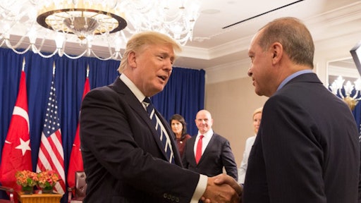President Donald J. Trump and President Recep Tayyip Erdoğan of Turkey at the United Nations General Assembly.