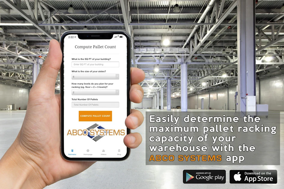 Abco Log ABCO Systems Launches Free Warehouse Pallet Racking Estimator App ...