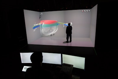 The center features the largest CAVE in North America, where users can create 'virtual twins' of products and processes before making physical prototypes or investments.