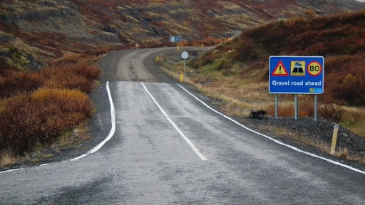 Gravel Road Ahead Road 60 Iceland