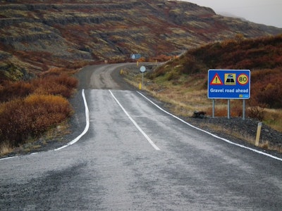 Gravel Road Ahead Road 60 Iceland