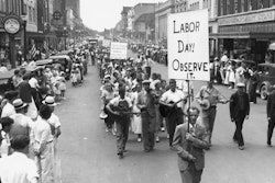 Striking textile workers Labor Day parade in Gastonia, NC, 1934.