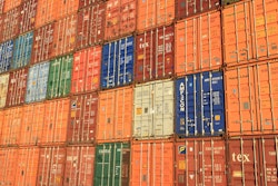 Blue White Orange And Brown Container Van 163726