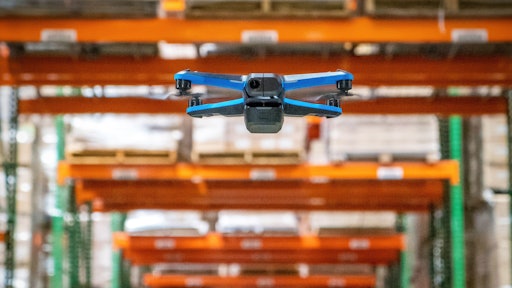 Ware Drone Head On In Warehouse