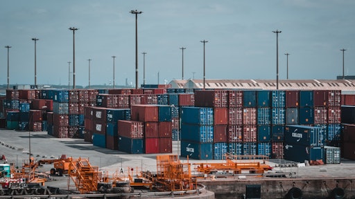 Intermodal Container Stacked On Port 1427541