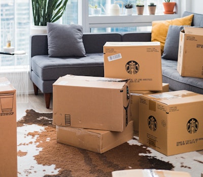 Cardboard Boxes On Living Room 3434533