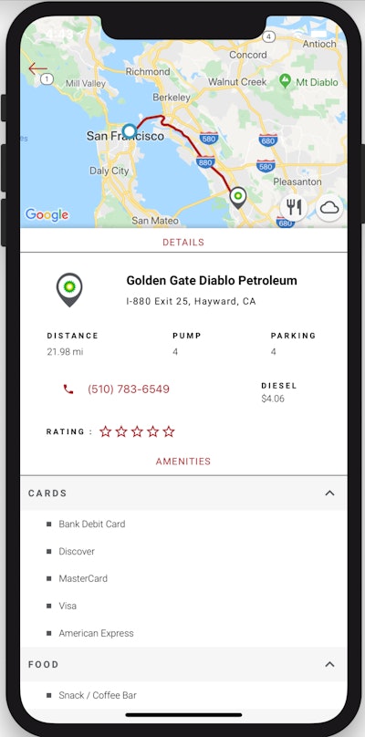 Trucker Tools Mobile App Truck Stop Guide Details
