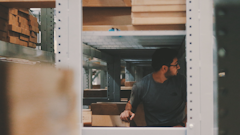 Stock Man In Warehouse