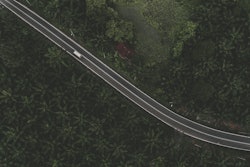 White Truck On Black Road 1003868