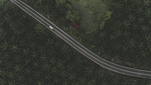 White Truck On Black Road 1003868