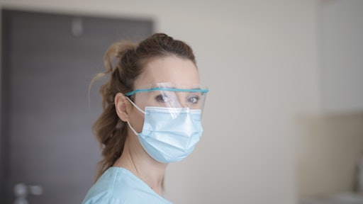 Woman In Blue Shirt Wearing Face Mask 3881247