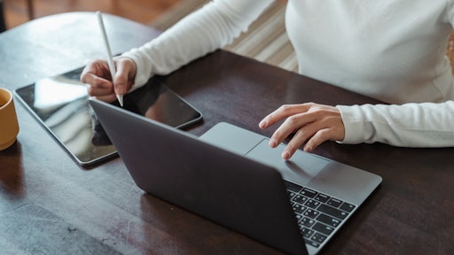 Crop Faceless Female Entrepreneur Doing Multitasking Work On 4474033