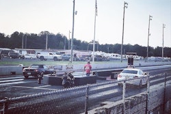 Conte participates in a drag race.