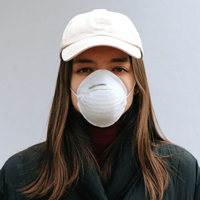 Woman Wearing White Face Mask 3987215