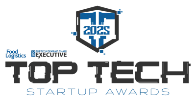 Food Logistics Top Tech Startup Awards 2025 logo with shield emblem