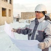 Stock Winter Construction Site