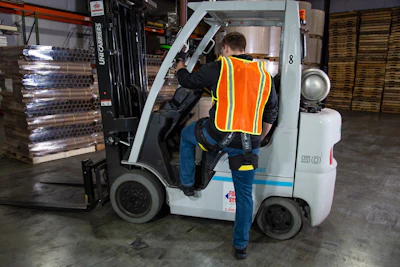 Hero Wear Exoskeleton In Forklift