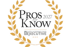 Pros to Know 2027 award badge by Supply & Demand Chain Executive with gold laurel wreath design