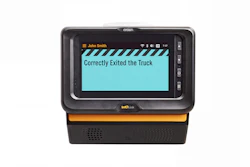 Crown dash cam displaying 'Correctly Exited the Truck' message on screen with Infolink branding