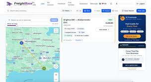 FreightView logistics dashboard displaying interactive map with freight tracking and shipment management interface