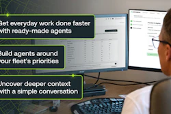 Professional using dual monitors to manage fleet operations with AI-powered agents for business workflow optimization